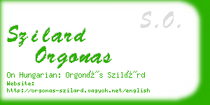 szilard orgonas business card